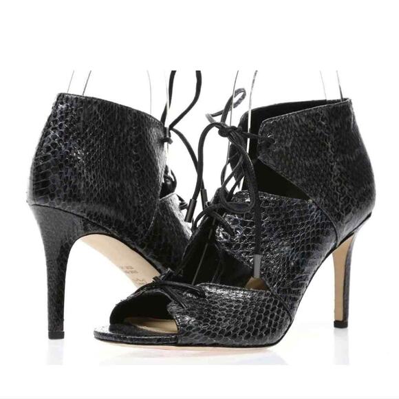 VIA SPIGA Womens Vibe2 Snake Print 231438 Leather Lace Up Booties Shoe Size 9.5 - Picture 1 of 13